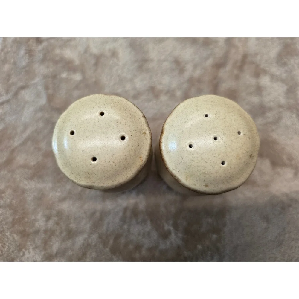 Mikasa Japan Stoneware Salt and Pepper Shakers Vintage Brown Cream Speckled Set